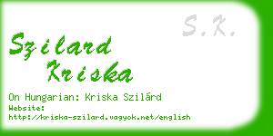szilard kriska business card